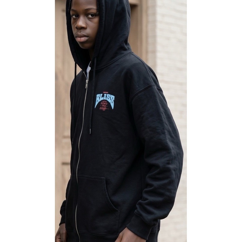 CVLA Eternal Bliss Life Beyond The‎ Grave Black Hoodie Zip-up Jacket Size XXL